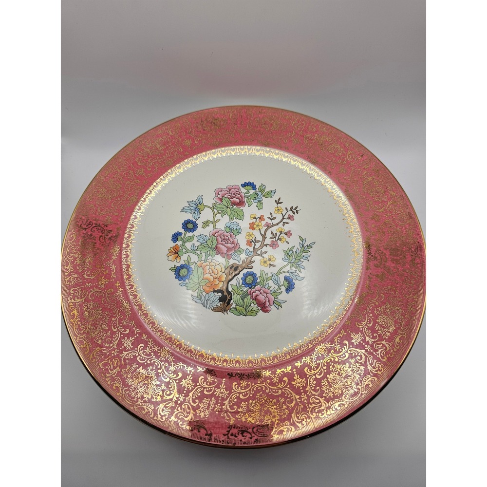 Salem China Dinner Plate Free China 10.5" Pink 23K Gold Imperial Service Vintage
